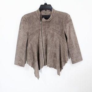 BCBG Taupe Suede Jacket